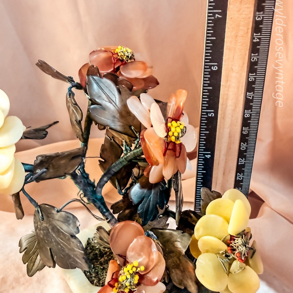 Chinese Hardstone Bonsai Tree Sculpture - Picture 6 of 7